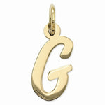 Lataa kuva Galleria-katseluun, 14k Yellow Gold Script Letter G Initial Alphabet Pendant Charm
