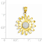 Afbeelding in Gallery-weergave laden, 14k Yellow Gold and Rhodium Sunflower Pendant Charm
