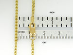 画像をギャラリービューアに読み込む, 14K Yellow Gold 1.9mm Box Bracelet Anklet Necklace Choker Pendant Chain
