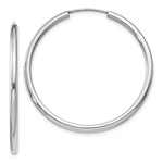 Load image into Gallery viewer, 14K White Gold 34mm x 2mm Round Endless Hoop Earrings
