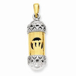 Load image into Gallery viewer, 14k Gold Two Tone Mezuzah 3D Pendant Charm
