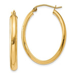 將圖片載入圖庫檢視器 14k Yellow Gold Classic Modern Oval Hoop Earrings
