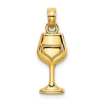 Charger l&#39;image dans la galerie, 14k Yellow Gold Wine Glass Pendant Charm
