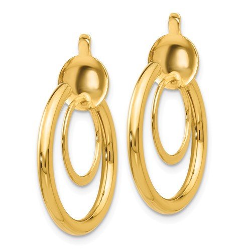14k Yellow Gold Non Pierced Clip On Round Double Hoop Earrings 19mm x 2mm