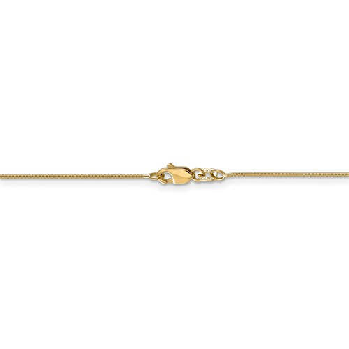 14K Solid Yellow Gold 0.80mm Classic Round Snake Bracelet Anklet Choker Necklace Pendant Chain