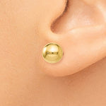 Indlæs billede til gallerivisning 14k Yellow Gold 7mm Polished Ball Post Push Back Stud Earrings
