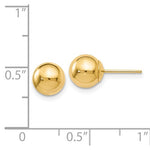 Carica l&#39;immagine nel visualizzatore di Gallery, 14k Yellow Gold 7mm Polished Ball Post Push Back Stud Earrings
