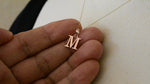 Load and play video in Gallery viewer, 14K Rose Gold Uppercase Initial Letter M Block Alphabet Pendant Charm
