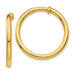 Cargar imagen en el visor de la galería, 14K Yellow Gold 30mm x 3mm Non Pierced Round Hoop Earrings
