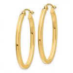 Load image into Gallery viewer, 14k Yellow Gold 30mm x 17mm x 2mm Oval Hoop Earrings
