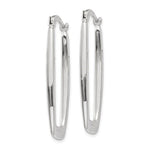 Charger l&#39;image dans la galerie, 14k White Gold Modern Contemporary Rectangle Hoop Earrings
