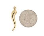 Carica l&#39;immagine nel visualizzatore di Gallery, 14k Yellow Gold Italian Horn Lucky 3D Pendant Charm
