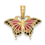 Afbeelding in Gallery-weergave laden, 14k Yellow Gold with Enamel Butterfly Small Pendant Charm
