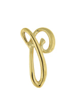 Load image into Gallery viewer, 14k Yellow Gold Initial Letter P Cursive Chain Slide Pendant Charm
