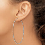 Carica l&#39;immagine nel visualizzatore di Gallery, 14K White Gold 70mmx1.20mm Extra Large Round Endless Hoop Earrings
