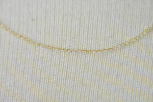14K Yellow Gold 0.42mm Thin Curb Bracelet Anklet Choker Necklace Pendant Chain
