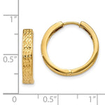 Charger l&#39;image dans la galerie, 14k Yellow Gold Classic Textured Hinged Hoop Huggie Earrings
