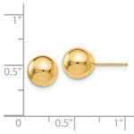 Carica l&#39;immagine nel visualizzatore di Gallery, 14k Yellow Gold 8mm Polished Ball Post Push Back Stud Earrings
