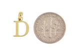 Lataa kuva Galleria-katseluun, 14K Yellow Gold Uppercase Initial Letter D Block Alphabet Pendant Charm
