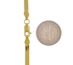 Afbeelding in Gallery-weergave laden, 14K Yellow Gold Silky Herringbone Bracelet Anklet Choker Necklace Pendant Chain 3mm
