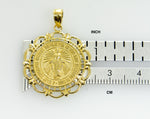 Ladda upp bild till gallerivisning, 14k Yellow Gold Blessed Virgin Mary Miraculous Medal Pendant Charm
