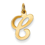 Load image into Gallery viewer, 14K Yellow Gold Initial Letter C Cursive Script Alphabet Pendant Charm

