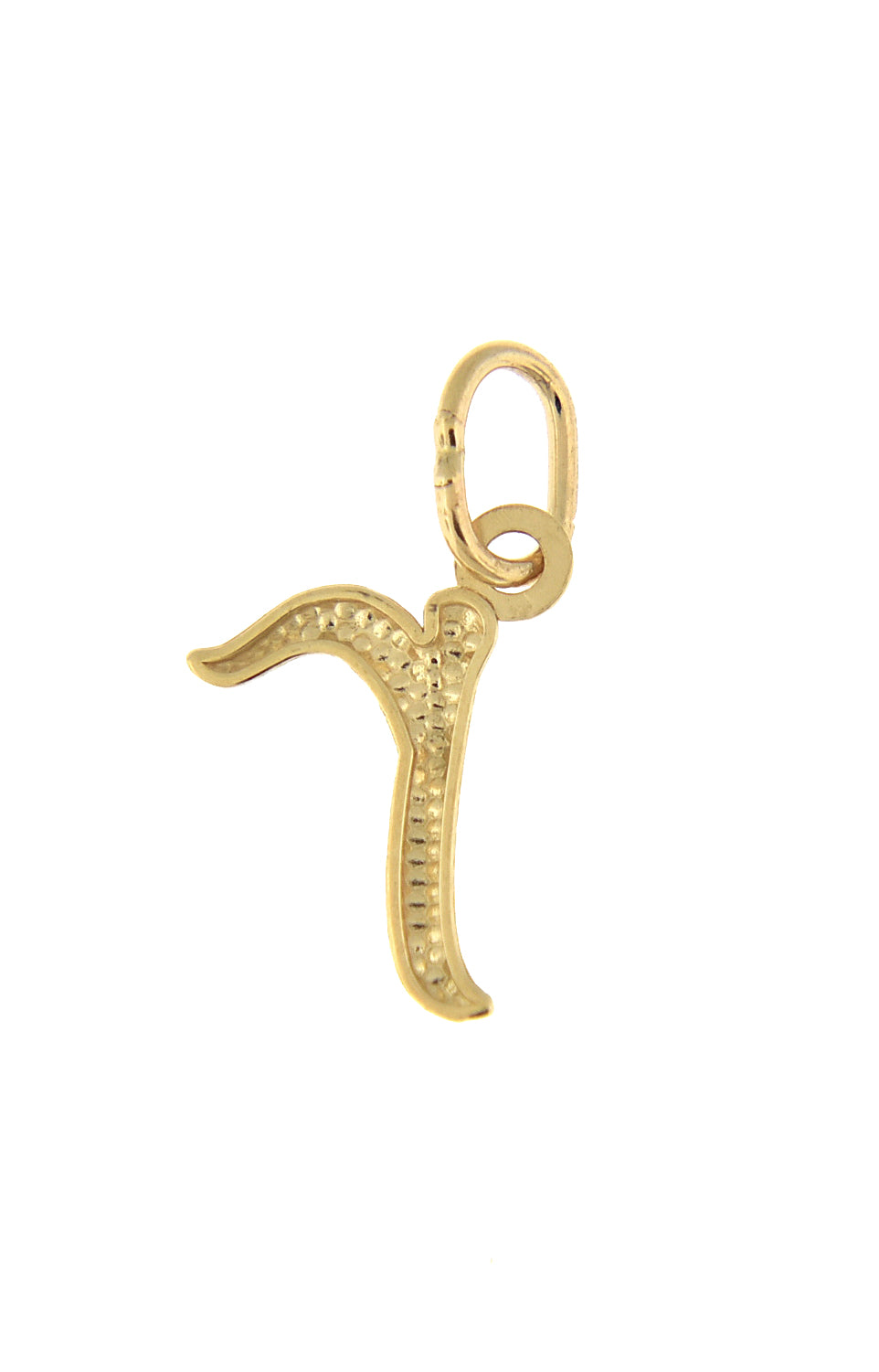 14K Yellow Gold Lowercase Initial Letter R Script Cursive Alphabet Pendant Charm