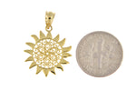 Load image into Gallery viewer, 14k Yellow Gold Sun Filigree Celestial Pendant Charm
