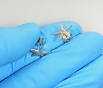 Carregar imagem no visualizador da galeria, 14k White Gold Starfish Stud Post Push Back Earrings
