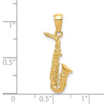 Kép betöltése a galériamegjelenítőbe: 14k Yellow Gold Saxophone 3D Pendant Charm
