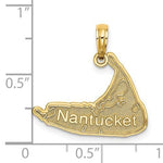 Carregar imagem no visualizador da galeria, 14k Yellow Gold Nantucket Island Map Pendant Charm
