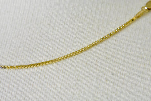 14K Yellow Gold 1.30mm Box Bracelet Anklet Necklace Choker Pendant Chain