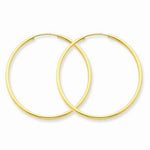 Kép betöltése a galériamegjelenítőbe: 14K Yellow Gold 30mm x 1.5mm Endless Round Hoop Earrings

