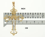 Φόρτωση εικόνας στο εργαλείο προβολής Συλλογής, 14k Gold Two Tone Crucifix Cross Large Pendant Charm
