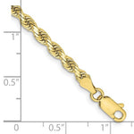 Carica l&#39;immagine nel visualizzatore di Gallery, 10k Yellow Gold 3.25mm Diamond Cut Rope Bracelet Anklet Choker Necklace Pendant Chain
