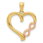 Charger l&#39;image dans la galerie, 14k Gold Two Tone Heart Infinity Open Back Pendant Charm
