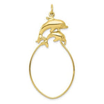 Afbeelding in Gallery-weergave laden, 10K Yellow Gold Dolphins Charm Holder Pendant
