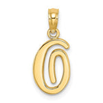 Load image into Gallery viewer, 14K Yellow Gold Script Initial Letter O Cursive Alphabet Pendant Charm
