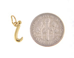 Ladda upp bild till gallerivisning, 14K Yellow Gold Lowercase Initial Letter I Script Cursive Alphabet Pendant Charm
