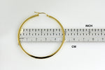 Φόρτωση εικόνας στο εργαλείο προβολής Συλλογής, 14K Yellow Gold 50mm Square Tube Round Hollow Hoop Earrings
