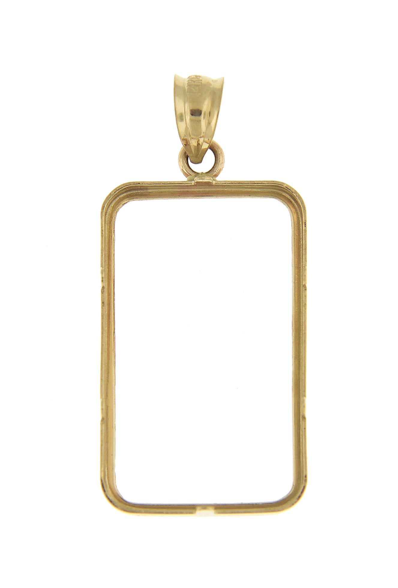14K Yellow Gold Holds 23.5mm x 14mm Coins Credit Suisse 5 gram Tab Back Frame Mounting Holder Pendant Charm