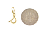 Cargar imagen en el visor de la galería, 10K Yellow Gold Lowercase Initial Letter S Script Cursive Alphabet Pendant Charm
