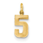 Lataa kuva Galleria-katseluun, 14k Yellow Gold Number 5 Five Pendant Charm

