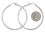 Load image into Gallery viewer, Sterling Silver Diamond Cut Classic Round Hoop Earrings 45mm x 2mm
