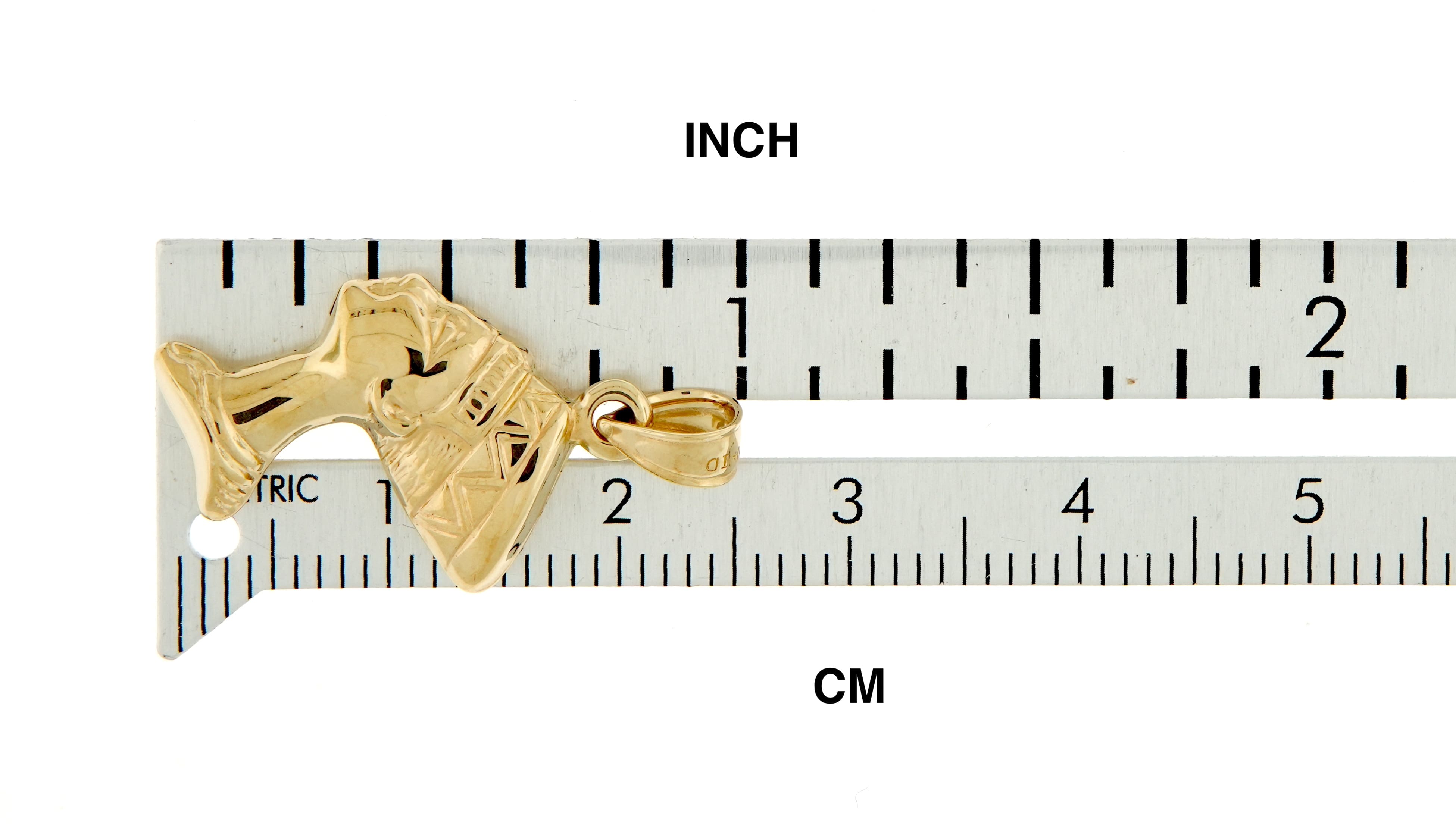14k yellow gold egyptian nefertiti 3d pendant charm