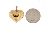 Load image into Gallery viewer, 14K Yellow Gold Puffy Hammered Heart 3D Hollow Pendant Charm
