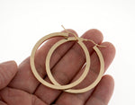 Lade das Bild in den Galerie-Viewer, 14K Yellow Gold 45mm Square Tube Round Hollow Hoop Earrings
