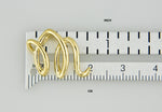 이미지를 갤러리 뷰어에 로드 , 14k Yellow Gold Initial Letter M Cursive Chain Slide Pendant Charm
