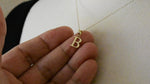 Load and play video in Gallery viewer, 14K Yellow Gold Uppercase Initial Letter B Block Alphabet Pendant Charm
