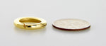 將圖片載入圖庫檢視器 14k Yellow White Gold 15mm Round Circle Bail Hinged Push Clasp Triggerless for Pendants Charms Bracelets Anklets Necklaces
